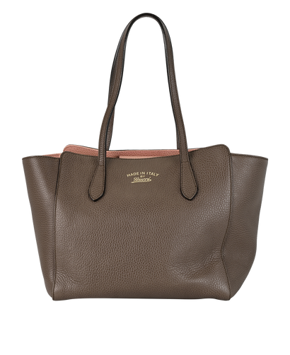 Swing Tote, £395, Handbags, Brown, Leather, Front view